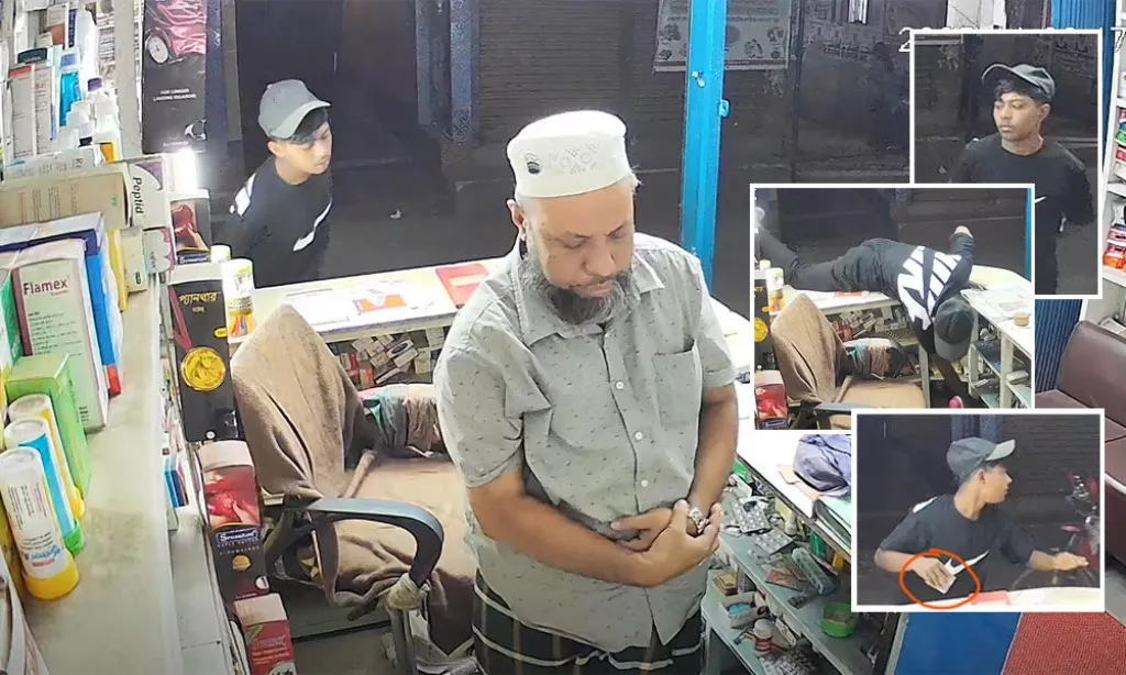 নামাজে মগ্ন দোকানদার, পেছন থেকে টাকা নিয়ে গেল চোর!